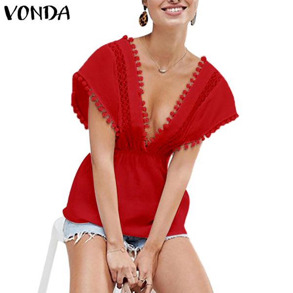 vonda red deep v neck sleeveless blouse women blouses summer tassel solid white shirt elegant ladies blusas plus size
vonda red deep v neck sleeveless blouse women blouses summer tassel solid white shirt elegant ladies blusas plus size