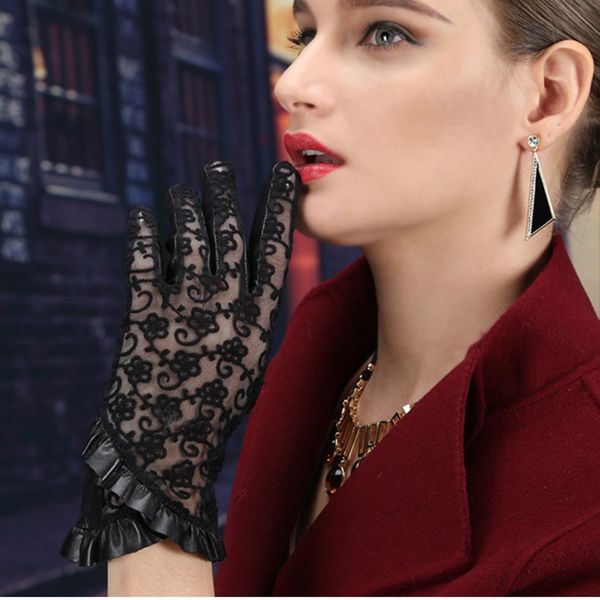 genuine leather women lace gloves unlined sheepskin wrist sunscreen korean women' gloves zp1026-5, Blue;gray
genuine leather women lace gloves unlined sheepskin wrist sunscreen korean women' gloves zp1026-5, Blue;gray