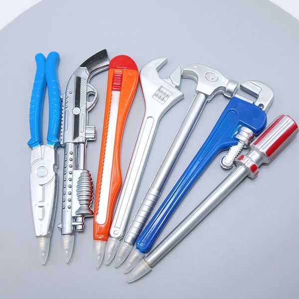 

50 pcs hardware tools creative novel ballpoint pen tip thickness 0.5mm plastic literary writing pen stationery, Blue;orange