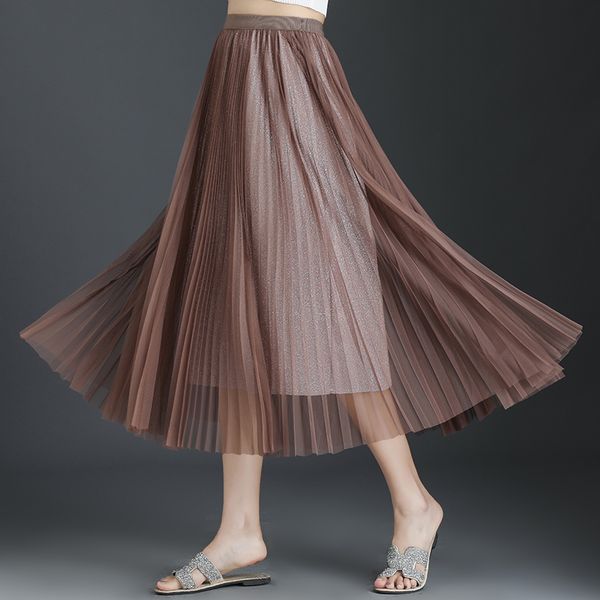faldas mujer moda 2020 bohemian elastic waist glitter mesh pleated skirt midi long skirts jupe longue femme, Black
faldas mujer moda 2020 bohemian elastic waist glitter mesh pleated skirt midi long skirts jupe longue femme, Black