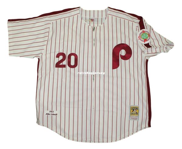 mike schmidt philadelphia #20 mitchell & ness retro 1983 jersey, Gray