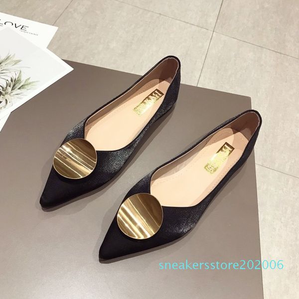 2020 spring new soft leather metal round buckle shoes woman ballet flats pointed toe shallow mouth slip-on ladies loafers j16-05 s06, Black
2020 spring new soft leather metal round buckle shoes woman ballet flats pointed toe shallow mouth slip-on ladies loafers j16-05 s06, Black