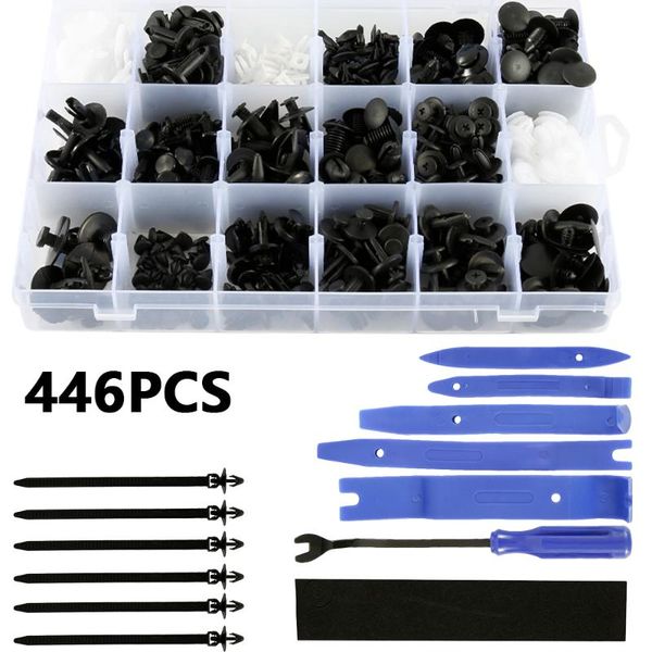 446pcs with tool kit auto fastener clip mixed car body push retainer pin rivet bumper door trim panel retainer fastener kit
446pcs with tool kit auto fastener clip mixed car body push retainer pin rivet bumper door trim panel retainer fastener kit
