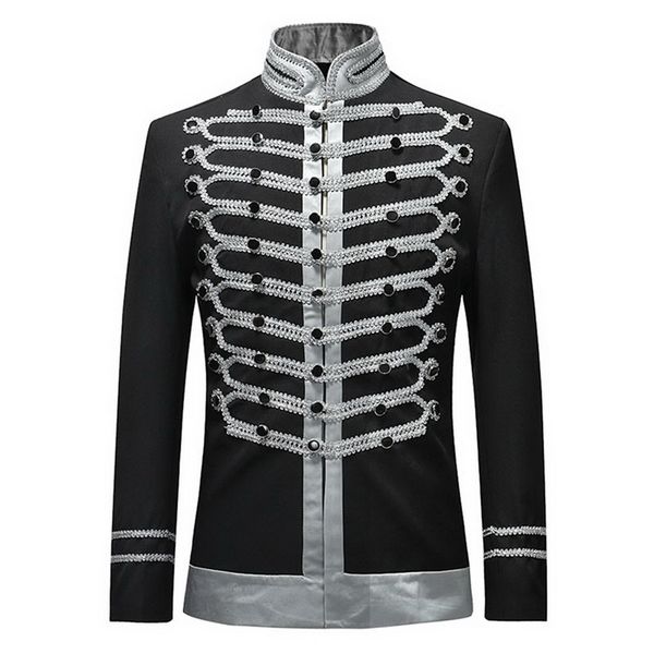 men's car flower dress performance jackets european and american trend costumes bar nightclub dj stage equipment suit clothing, White;black
men's car flower dress performance jackets european and american trend costumes bar nightclub dj stage equipment suit clothing, White;black