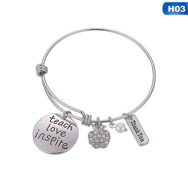 teachers gifts white crystal heart apple shape charm bracelet jewelry adjustable bracelet teacher's day gifts, Black
teachers gifts white crystal heart apple shape charm bracelet jewelry adjustable bracelet teacher's day gifts, Black