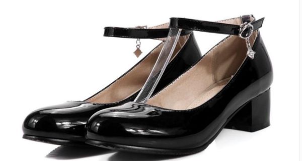 2019 women's shoes in spring and autumn with new style middle heel coarse heel round head @6058, Black
2019 women's shoes in spring and autumn with new style middle heel coarse heel round head @6058, Black