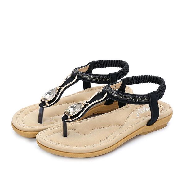 rhinestone sandal crystal flat bohemian beach sandals apricot black women shoes summer comfortable elastic band sandals 35~41
rhinestone sandal crystal flat bohemian beach sandals apricot black women shoes summer comfortable elastic band sandals 35~41