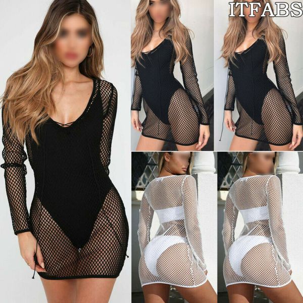 ladies women lace bikini cover up deep v-neck solid black mesh fish net swimwear bathing suit summer swimwear, Blue;gray
ladies women lace bikini cover up deep v-neck solid black mesh fish net swimwear bathing suit summer swimwear, Blue;gray