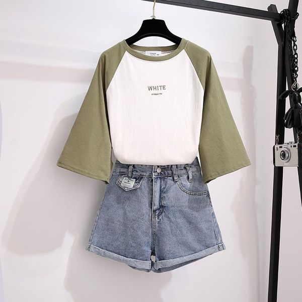 2020 two piece and shorts set women 2 piece summer outfits denim high waist shorts casual korean style 2 set clothing, White
2020 two piece and shorts set women 2 piece summer outfits denim high waist shorts casual korean style 2 set clothing, White