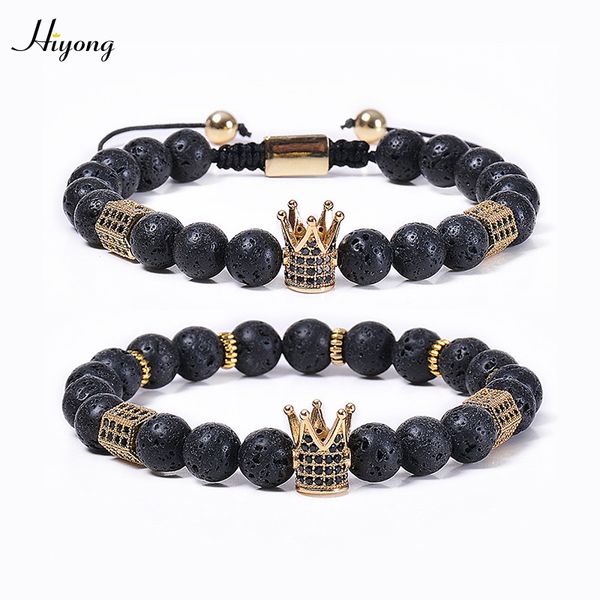 fashion natural lava stone bracelet for men cubic zirconia crown bracelet healing oil diffuser bracelets braided rope bangles, Black
fashion natural lava stone bracelet for men cubic zirconia crown bracelet healing oil diffuser bracelets braided rope bangles, Black
