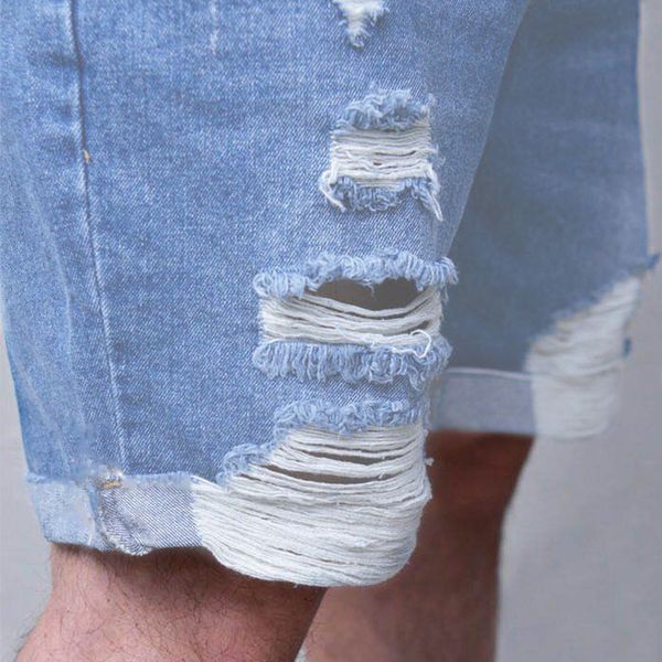 stretch denim shorts shorts short jeans explosion models summer popular light color thin men's hole pants 11080, Blue
stretch denim shorts shorts short jeans explosion models summer popular light color thin men's hole pants 11080, Blue