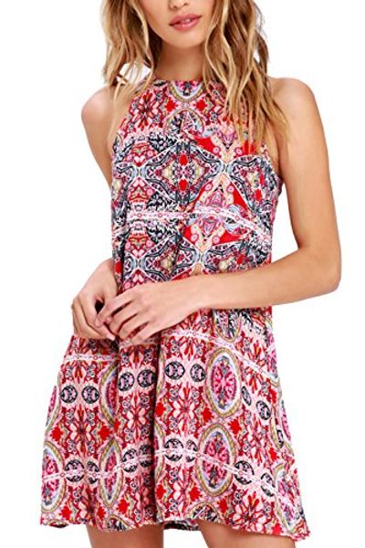 mitilly women's summer floral print bohemian casual sleeveless t-shirt dress with pockets, Black;gray
mitilly women's summer floral print bohemian casual sleeveless t-shirt dress with pockets, Black;gray