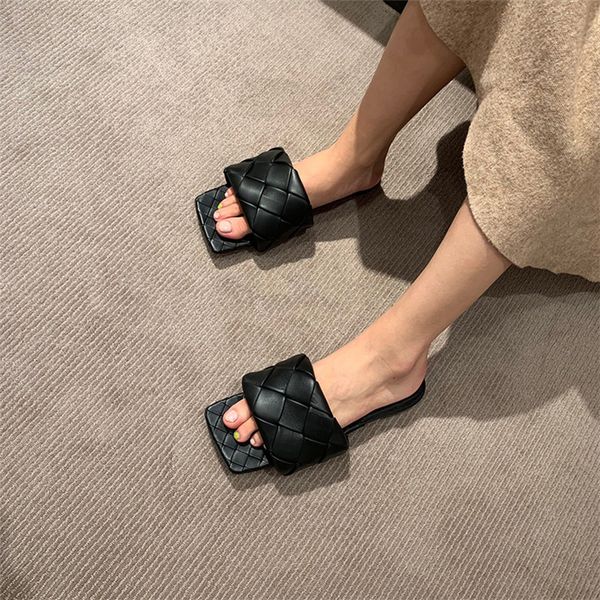 soft leather weaving beach slippers women summer casual open toe flat heel sandals woman comfortable outdoor slides mujer, Black
soft leather weaving beach slippers women summer casual open toe flat heel sandals woman comfortable outdoor slides mujer, Black