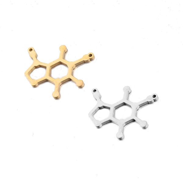 5pcs/lot double hole stainless steel charm caffeine molecule chemistry structure charms fit necklace jewelry making diy handmade, Silver
5pcs/lot double hole stainless steel charm caffeine molecule chemistry structure charms fit necklace jewelry making diy handmade, Silver