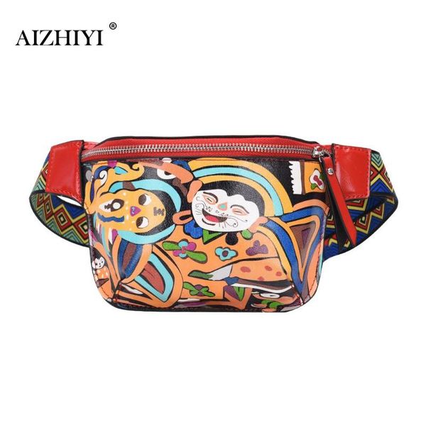ethnic cute fanny pack waist bag women personality belt bags pu leather graffiti chest handbag with colorful shoulder belt 2019
ethnic cute fanny pack waist bag women personality belt bags pu leather graffiti chest handbag with colorful shoulder belt 2019