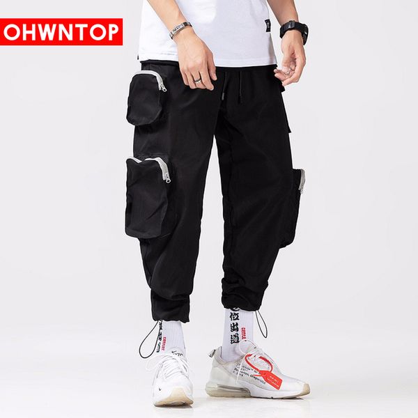 men's pants 2021 hip hop joggers men streetwear multi zipper pockets cargo harajuku harem casual trousers sweatpants, Black
men's pants 2021 hip hop joggers men streetwear multi zipper pockets cargo harajuku harem casual trousers sweatpants, Black