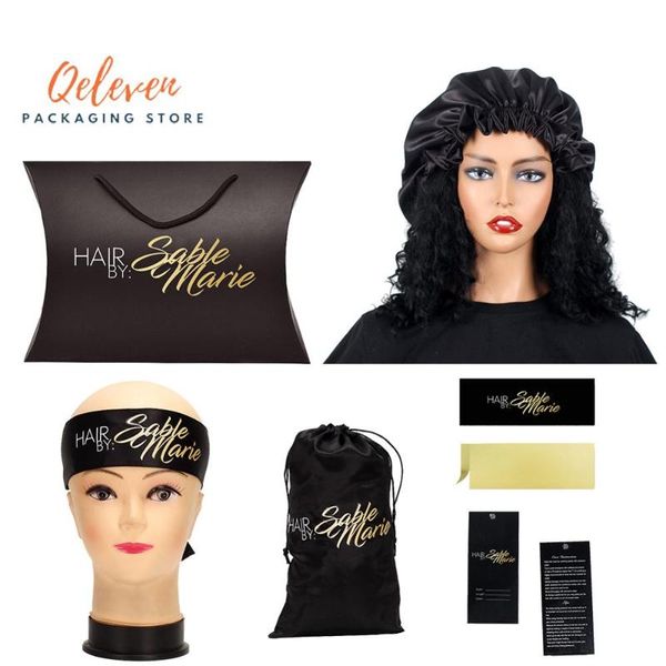custom black virgin hair bundle packaging set satin bags/edge head scarf/hang tag/sticker hair bundle wraps/bonnets for wig
custom black virgin hair bundle packaging set satin bags/edge head scarf/hang tag/sticker hair bundle wraps/bonnets for wig