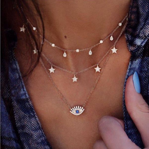 gold chain layered evil eye necklace chocker neck pendant necklaces for women egirl friends chain round neck jewelry, Silver
gold chain layered evil eye necklace chocker neck pendant necklaces for women egirl friends chain round neck jewelry, Silver