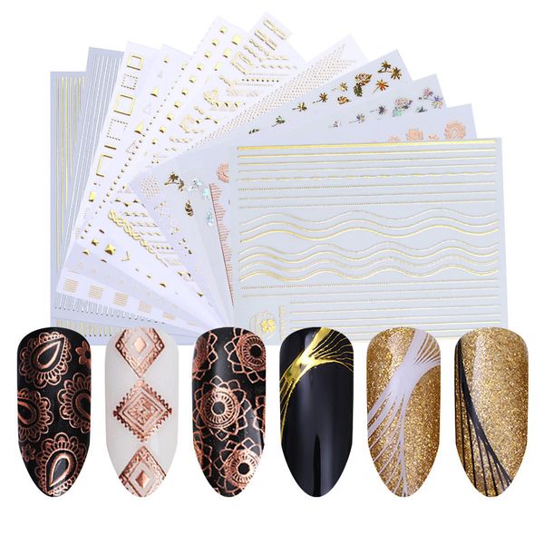 1 sheet gold silver metal 3d nail sticker lines multi-size strip adhesive nail art transfer sticker manicure design, Black
1 sheet gold silver metal 3d nail sticker lines multi-size strip adhesive nail art transfer sticker manicure design, Black