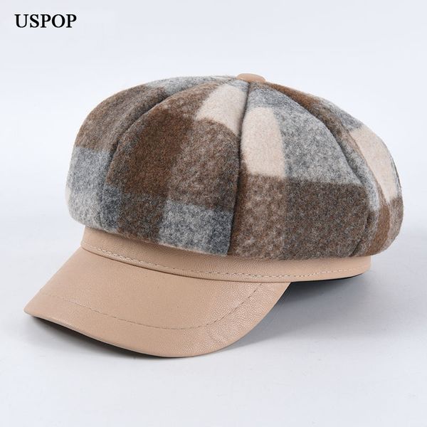 uspop 2019 winter wool hats plaid octagonal hats caps patchwork pu brim octagonal wool newsboy caps thick warm visor, Blue;gray
uspop 2019 winter wool hats plaid octagonal hats caps patchwork pu brim octagonal wool newsboy caps thick warm visor, Blue;gray