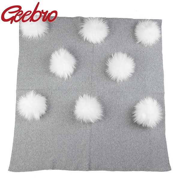 geebro newborn kids baby warm wool blanket with 8 real 13 cm raccoon white ball pompom travel sleeping blanket bedding swaddles, Blue;gray
geebro newborn kids baby warm wool blanket with 8 real 13 cm raccoon white ball pompom travel sleeping blanket bedding swaddles, Blue;gray