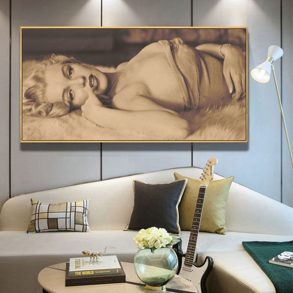 retro and black and white portrait poster print wall art canvas painting half-naked monroe picture on the room wall decor
retro and black and white portrait poster print wall art canvas painting half-naked monroe picture on the room wall decor
