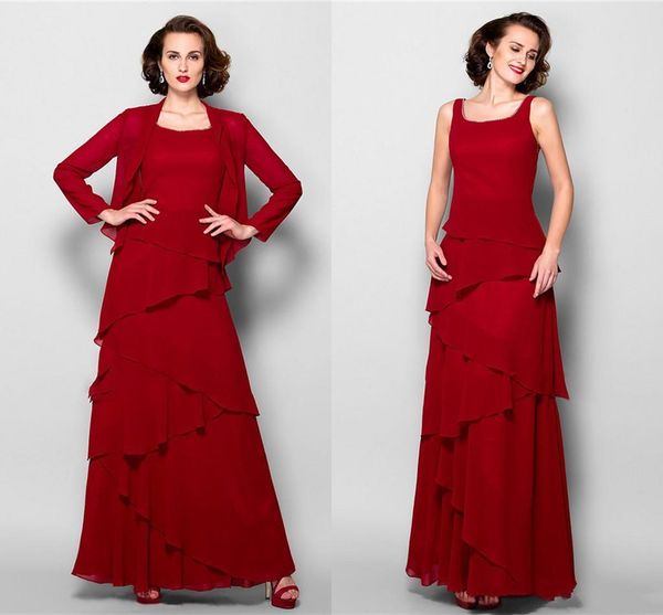 chiffon long mother of the bride dress with jacket long sleeve tiered skirt floor length women formal prom wedding party gowns 88, Black;red
chiffon long mother of the bride dress with jacket long sleeve tiered skirt floor length women formal prom wedding party gowns 88, Black;red