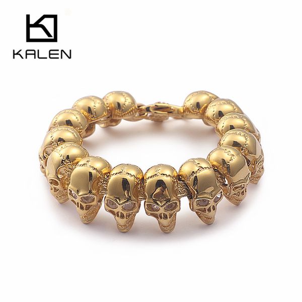 punk 22cm long gold skull charm bracelets for men stainless steel skeleton link chain bracelet male gothic biker jewelry, Golden;silver
punk 22cm long gold skull charm bracelets for men stainless steel skeleton link chain bracelet male gothic biker jewelry, Golden;silver