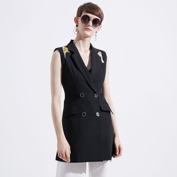 red roosarosee fashion designer runway women jacket turn down collar embroidery sleeveless white black outwear autumn coat, Black;brown
red roosarosee fashion designer runway women jacket turn down collar embroidery sleeveless white black outwear autumn coat, Black;brown