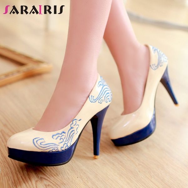 sarairis new plus size 28-52 patent pu leather high heels platform shoes woman casual party ol retro spring autumn pumps, Black
sarairis new plus size 28-52 patent pu leather high heels platform shoes woman casual party ol retro spring autumn pumps, Black