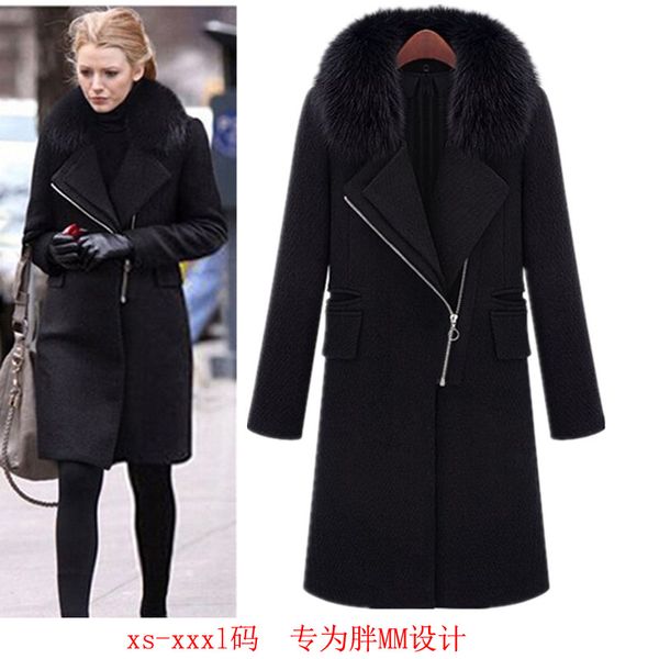 casual solid women long winter wool blend coat fashion slim wool coat and jacket zipper outerwear, Black
casual solid women long winter wool blend coat fashion slim wool coat and jacket zipper outerwear, Black