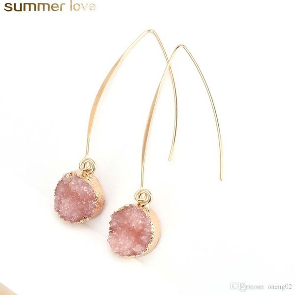 fashion resin stone earrings druzy drusy earrings for women gold plating round circle shape ear jewelry gifts, Silver
fashion resin stone earrings druzy drusy earrings for women gold plating round circle shape ear jewelry gifts, Silver