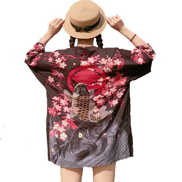 womens blouses womens japanese harajuku cardigan woman kimono coat 2019 autumn half v neck outerwear fish floral print 34108, White
womens blouses womens japanese harajuku cardigan woman kimono coat 2019 autumn half v neck outerwear fish floral print 34108, White