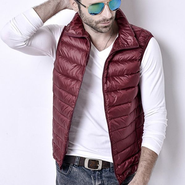 sanishroly autumn winter men ultra light down vests jacket male white duck down vest coat slim sleeveless waistcoat outwear s548, Black
sanishroly autumn winter men ultra light down vests jacket male white duck down vest coat slim sleeveless waistcoat outwear s548, Black