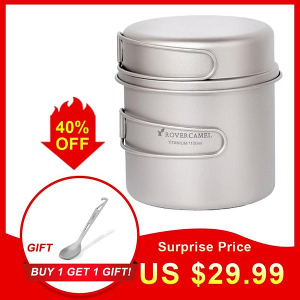 ultralight titanium cook set outdoor camping cookware set 1100ml pot 350ml fry pan picnic cookware tableware with folding handle
ultralight titanium cook set outdoor camping cookware set 1100ml pot 350ml fry pan picnic cookware tableware with folding handle