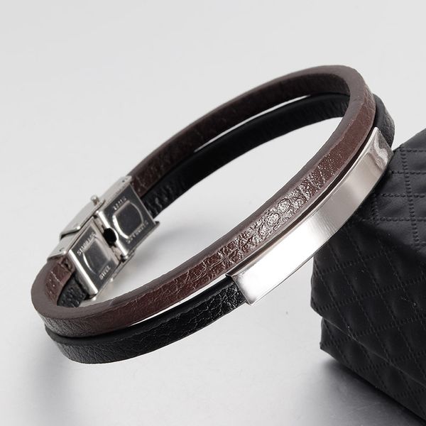 leather titanium bracelets men snap-fastenerdouble layer leather rope cowhide braided multi layer wrap trendy bracelet armband, Golden;silver
leather titanium bracelets men snap-fastenerdouble layer leather rope cowhide braided multi layer wrap trendy bracelet armband, Golden;silver
