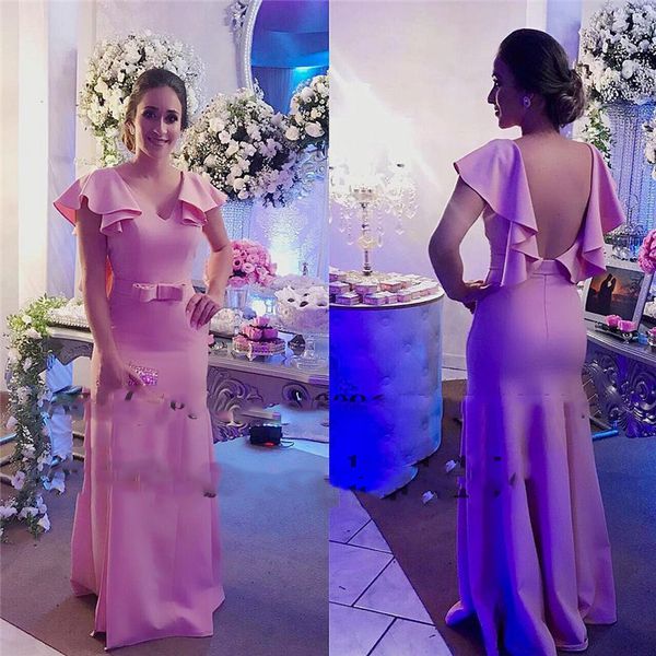 pink mermaid prom dresses long with bow backless celebrity evening dress gowns africa plus size vestidos de graduacion, Black
pink mermaid prom dresses long with bow backless celebrity evening dress gowns africa plus size vestidos de graduacion, Black