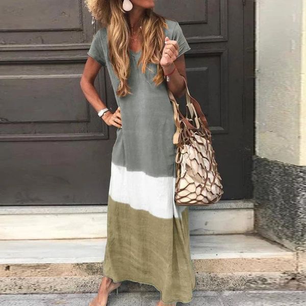 women plus size summer dress daily tie-dyed color block loose v neck short sleeve party maxi dresses casual beach dresses new, Black;gray
women plus size summer dress daily tie-dyed color block loose v neck short sleeve party maxi dresses casual beach dresses new, Black;gray