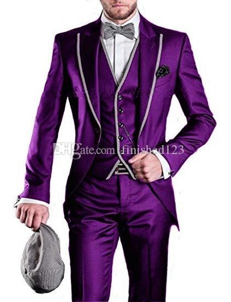 very good one button purple groom tuxedos peak lapel men suits 3 pieces wedding/prom/dinner blazer (jacket+pants+vest+tie) w540, Black;gray
very good one button purple groom tuxedos peak lapel men suits 3 pieces wedding/prom/dinner blazer (jacket+pants+vest+tie) w540, Black;gray