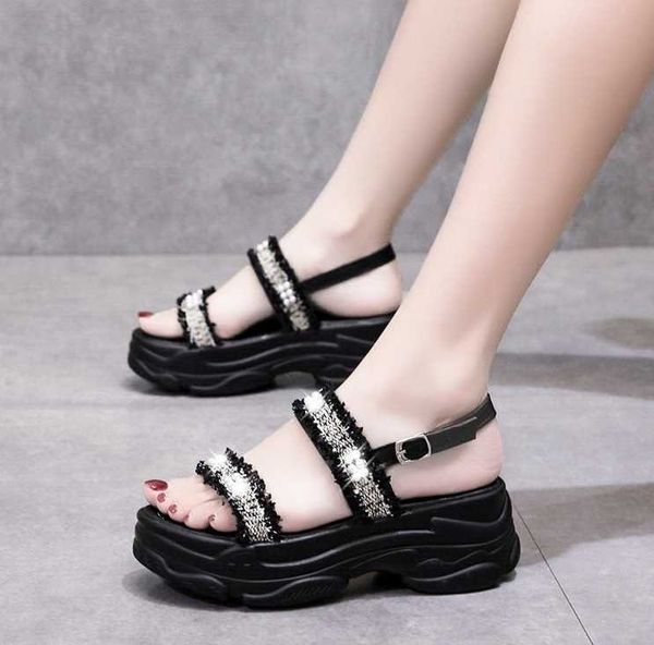 fashion crystal women casual sandals summer ankle strap flat heel female shoes white outdoor platform sandalias, Black
fashion crystal women casual sandals summer ankle strap flat heel female shoes white outdoor platform sandalias, Black