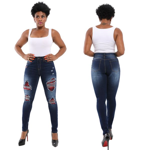 women casual jeans hiphop patchwork ripped knee holes bleached scratched middle waist fit female trousers ing, Blue
women casual jeans hiphop patchwork ripped knee holes bleached scratched middle waist fit female trousers ing, Blue