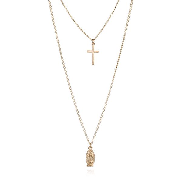 european and american fashion gold-plated cross necklace double men and women pendant accessories, Silver
european and american fashion gold-plated cross necklace double men and women pendant accessories, Silver