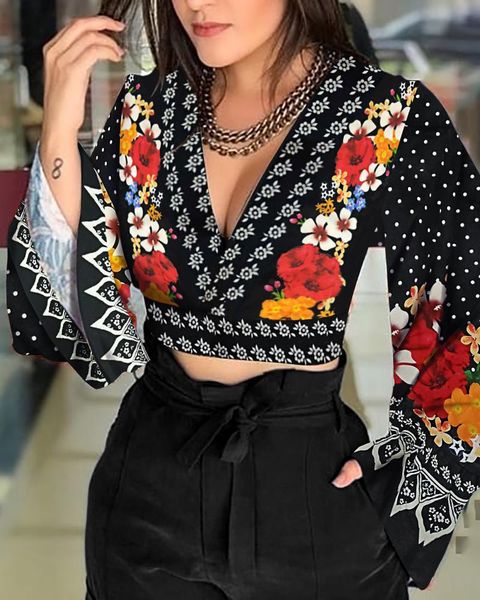 plunge botanical print tie back casual blouse v-neck bell sleeve floral printed casual blouse women long sleeve shirts, White
plunge botanical print tie back casual blouse v-neck bell sleeve floral printed casual blouse women long sleeve shirts, White