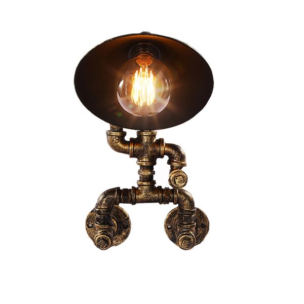 

retro loft iron water pipe robot wall lamp creative restaurant bedroom living room stair aisle corridor study pub cafe lamp bra