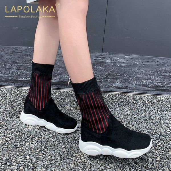lapolaka new design 2020 plus size 30-46 slip on stretch boots woman shoes flat platform add fur autumn shoes women boots, Black
lapolaka new design 2020 plus size 30-46 slip on stretch boots woman shoes flat platform add fur autumn shoes women boots, Black