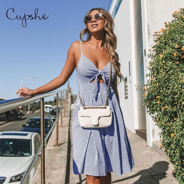 cupshe women blue gingham short jurken zomer 2019 summer party beach dresses spaghetti straps tie-front vestidos de fiesta, Black;gray
cupshe women blue gingham short jurken zomer 2019 summer party beach dresses spaghetti straps tie-front vestidos de fiesta, Black;gray