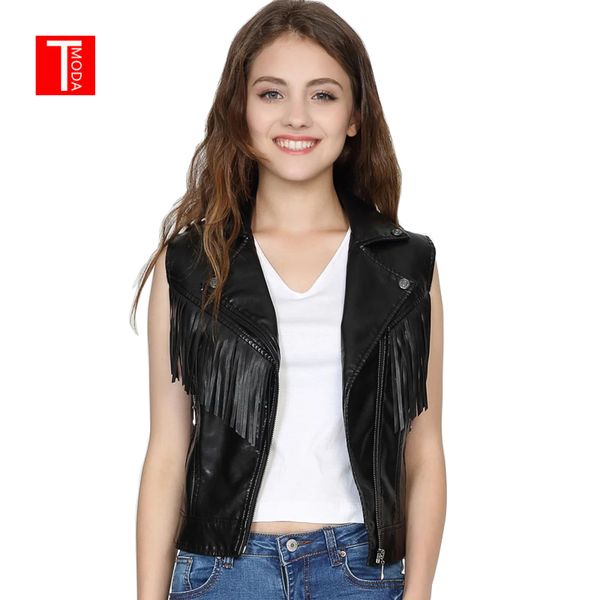 2018 new fashion women spring autunm black faux leather vest jackets lady bomber motorcycle cool outerwear tassel coat zipper
2018 new fashion women spring autunm black faux leather vest jackets lady bomber motorcycle cool outerwear tassel coat zipper