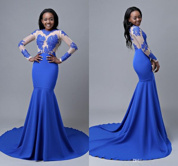 african plus size royal blue mermaid prom dresses jewel neck lace appliqued sheer long sleeves evening gown formal dress robes de soirée, Black;red
african plus size royal blue mermaid prom dresses jewel neck lace appliqued sheer long sleeves evening gown formal dress robes de soirée, Black;red