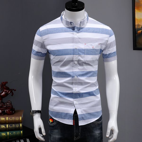 short men short sleeve korean style fashion pure cotton smart casual slim fit horizontal striped shirts, White;black
short men short sleeve korean style fashion pure cotton smart casual slim fit horizontal striped shirts, White;black