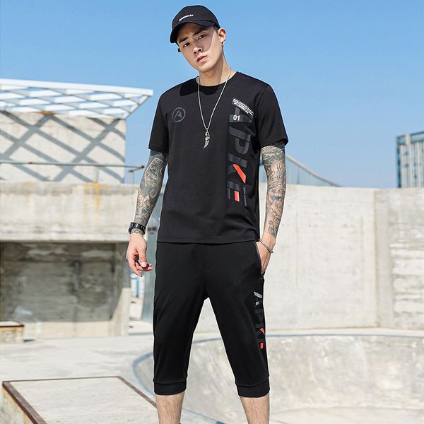 summer short sleeve t-shirt men's loose large sports leisure suit men's fashion half sleeve capris two piece suit, Gray
summer short sleeve t-shirt men's loose large sports leisure suit men's fashion half sleeve capris two piece suit, Gray